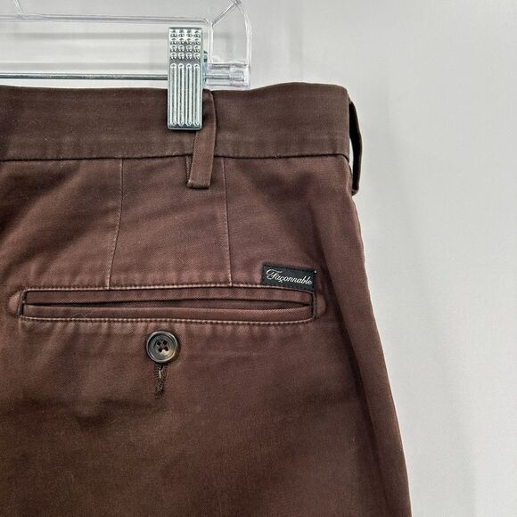 FACONNABLE Men's Brown Straight Leg 100% Cotton Dress Pants Size 36 - Picture 5 of 6